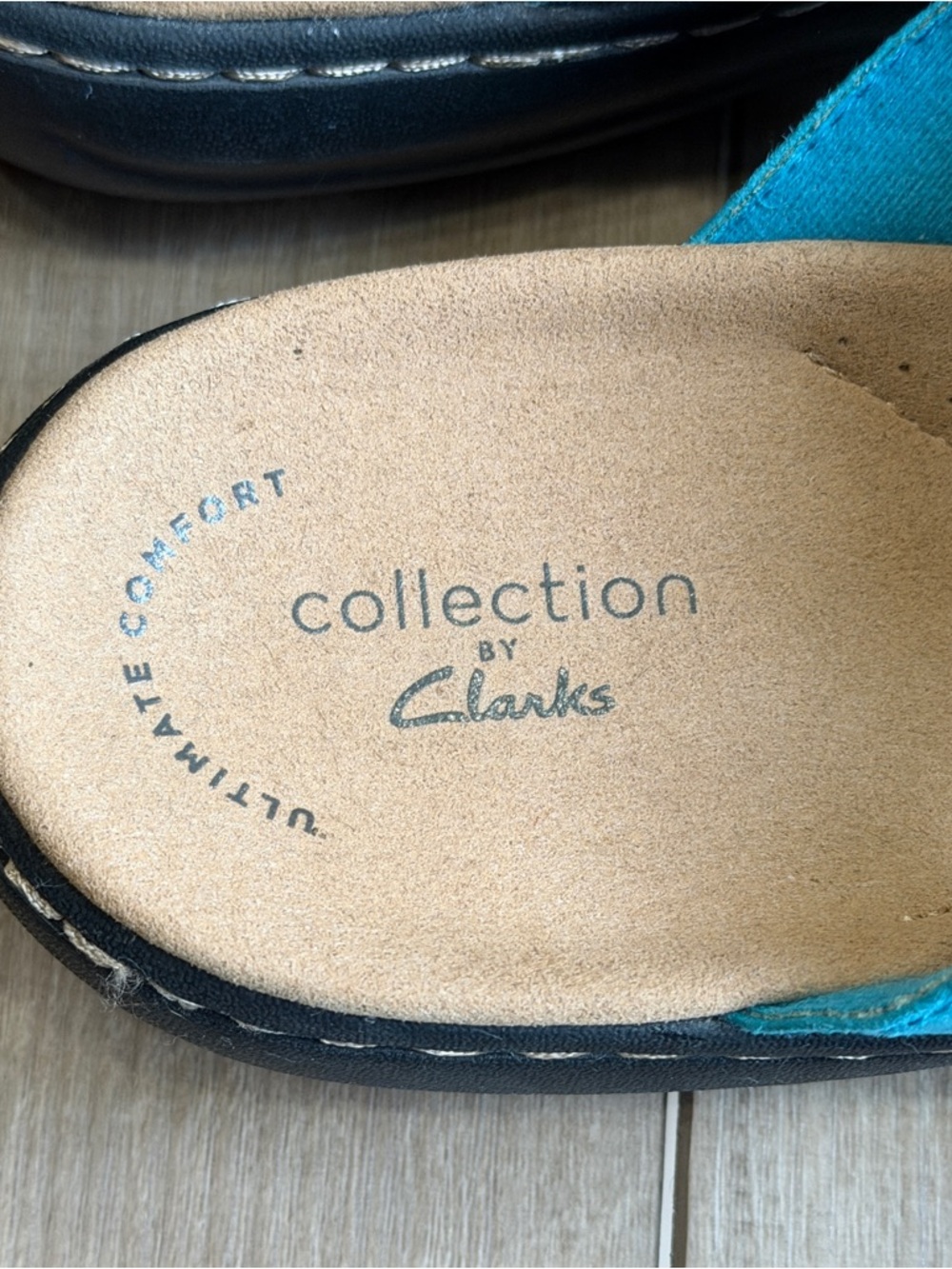 Clarks Laurieann Gema Women’s US 8 Turquoise Leather Adjustable Flat Sandals - Picture 5 of 15